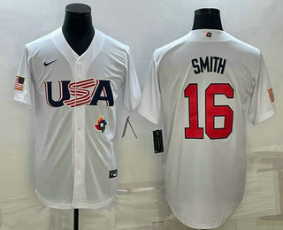 Mens USA Baseball #16 Will Smith 2023 White World Baseball Classic Stitched Jerseys->2023 world baseball classic->MLB Jersey